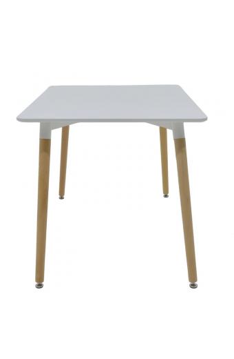 Τραπέζι Natali pakoworld MDF λευκό-πόδια φυσικό 120x80x76εκ