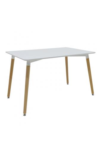 Τραπέζι Natali pakoworld MDF λευκό-πόδια φυσικό 120x80x76εκ