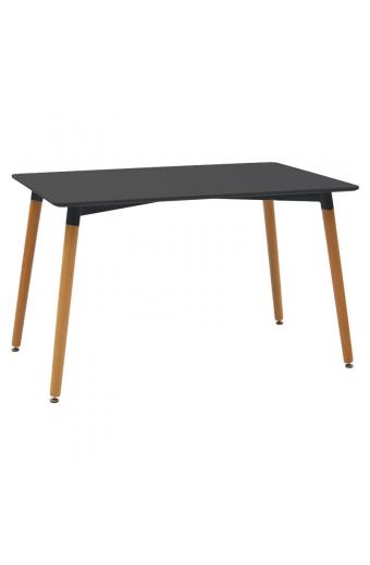 Τραπέζι Natali pakoworld MDF μαύρο-πόδια φυσικό 120x80x76εκ