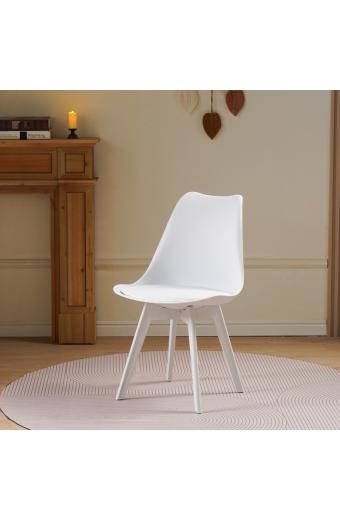 Καρέκλα Gaston I pakoworld PP-PU σε λευκή απόχρωση 48.5x53.5x81.5εκ