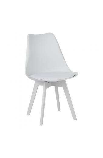 Καρέκλα Gaston I pakoworld PP-PU σε λευκή απόχρωση 48.5x53.5x81.5εκ
