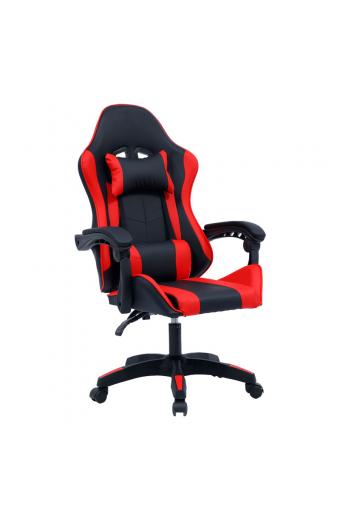 Καρέκλα γραφείου gaming William pakoworld PU μαύρο-κόκκινο