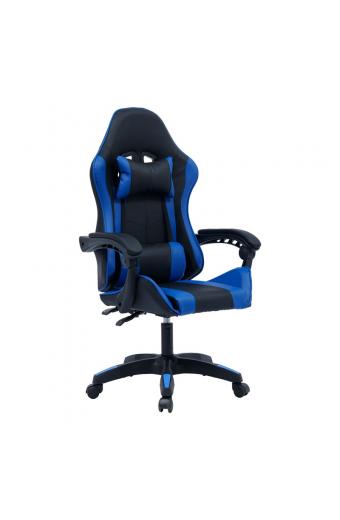 Καρέκλα γραφείου gaming William pakoworld PU μαύρο-μπλε