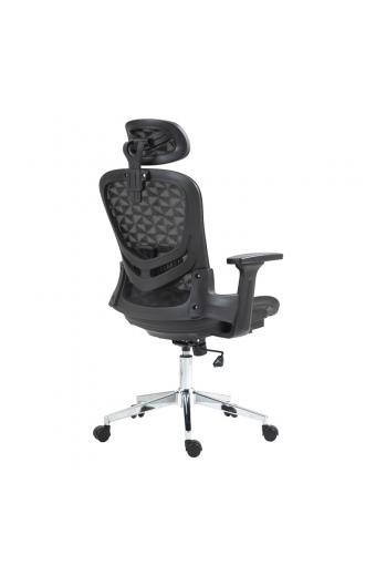 Καρέκλα γραφείου εργασίας Mergi pakoworld μαύρο mesh 62x63x120εκ