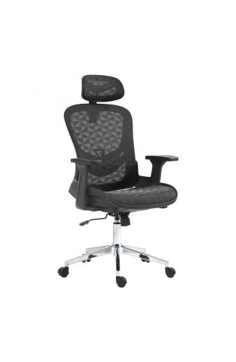 Καρέκλα γραφείου εργασίας Mergi pakoworld μαύρο mesh 62x63x120εκ