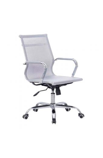 Καρέκλα γραφείου εργασίας Noctis pakoworld λευκό ύφασμα mesh 55.5x48x88εκ