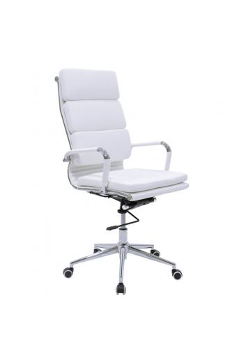 Καρέκλα γραφείου διευθυντή Tokyo pakoworld λευκό pu 55.5x52x108εκ
