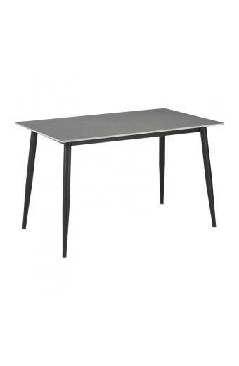 Τραπέζι Gustas pakoworld γκρι μαρμάρου sintered stone-μαύρο μέταλλο 160x80x75εκ