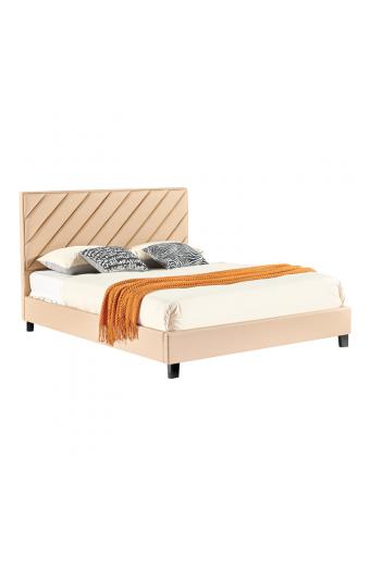 Κρεβάτι διπλό Franky pakoworld pu μπεζ 160x200εκ