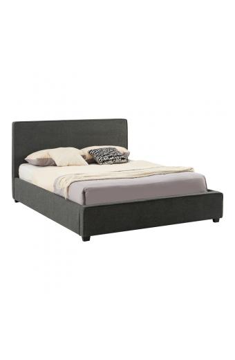 Κρεβάτι διπλό Bedka pakoworld ύφασμα ανθρακί 160x200εκ