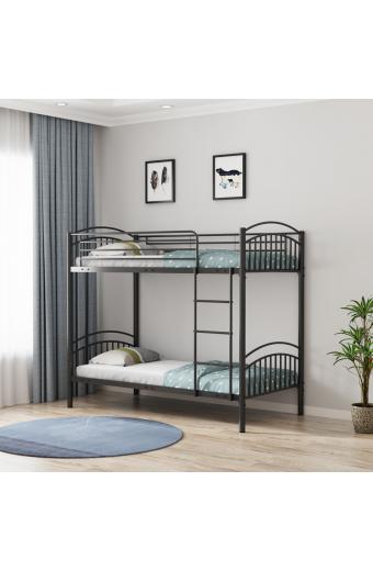 Κρεβάτι-κουκέτα Mordecai  pakoworld μαύρο μεταλλικό 97.5x200x165εκ