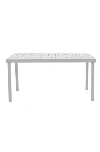 Τραπέζι Kliton  pakoworld αλουμινίου λευκό 150x80x74εκ