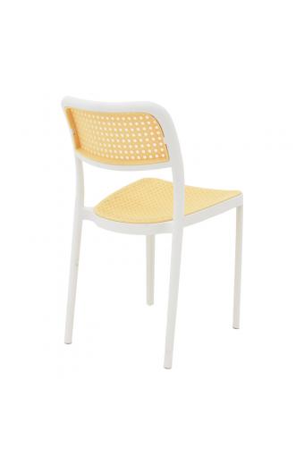 Καρέκλα Westley pakoworld pp φυσικό-λευκό  55x47x81εκ