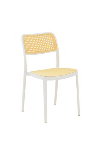Καρέκλα Westley pakoworld pp φυσικό-λευκό  55x47x81εκ