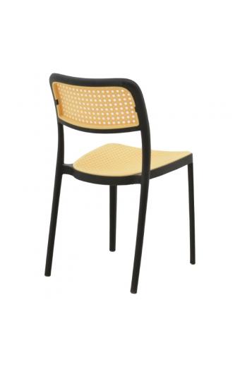 Καρέκλα Westley pakoworld pp φυσικό-μαύρο 55x47x81εκ