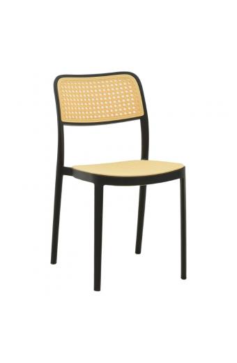 Καρέκλα Westley pakoworld pp φυσικό-μαύρο 55x47x81εκ