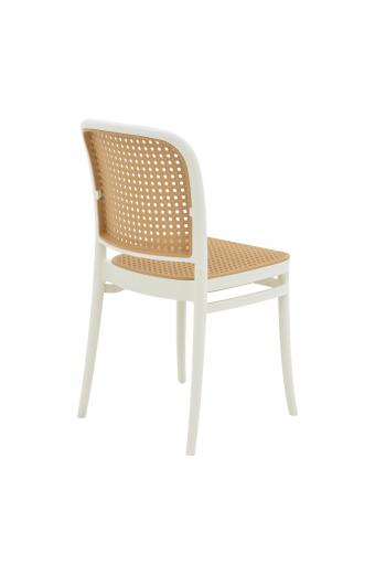 Καρέκλα Nereus pakoworld pp φυσικό-λευκό 45x43x84εκ