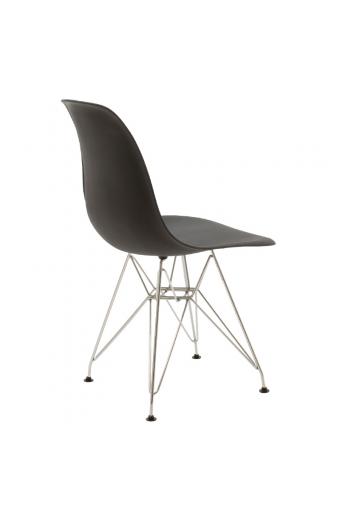 Καρέκλα Adelle pakoworld PP μαύρο-inox πόδι 46x55x81εκ