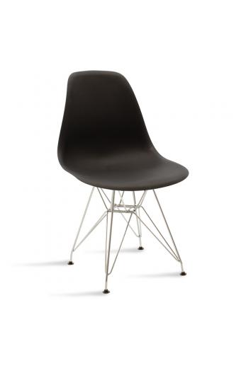 Καρέκλα Adelle pakoworld PP μαύρο-inox πόδι 46x55x81εκ