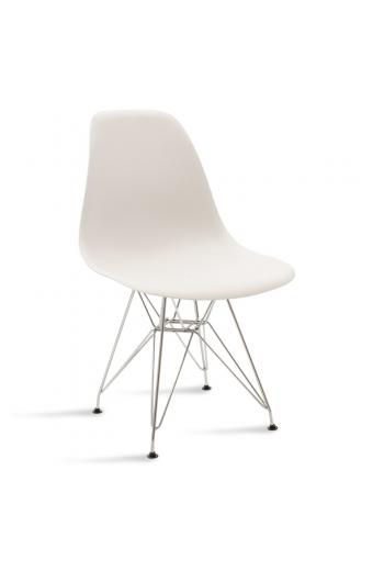 Καρέκλα Adelle pakoworld PP λευκό-inox πόδι 46x55x81εκ