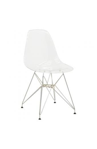 Καρέκλα Adelle pakoworld PP διάφανο-inox πόδι 46x55x81εκ