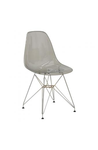 Καρέκλα Adelle pakoworld PP διάφανο γκρι-inox πόδι 46x55x81εκ