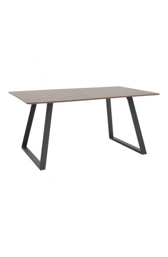 Τραπέζι Winor pakoworld καρυδί mdf-πόδι μαύρο μεταλλικό 160x90x75εκ