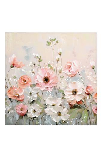 Πίνακας σε καμβά Rozy I Inart 80x3x80εκ