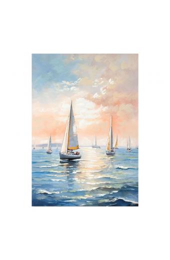 Πίνακας σε καμβά Sailsy I Inart 70x3x100εκ