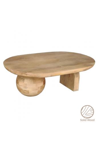 Τραπέζι σαλονιού Kane Inart φυσικό μασίφ ξύλο ακακίας 110x72x38εκ