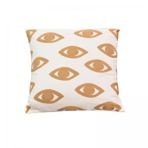 Μαξιλάρι Eyes Inart φυσικό-λευκό ύφασμα 45x45x2.5εκ