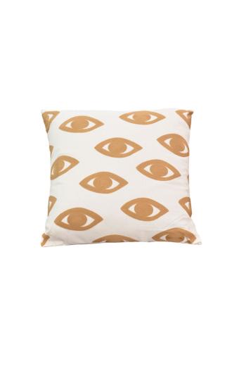 Μαξιλάρι Eyes Inart φυσικό-λευκό ύφασμα 45x45x2.5εκ