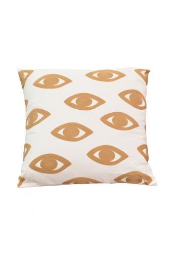 Μαξιλάρι Eyes Inart φυσικό-λευκό ύφασμα 60x60x2.5εκ