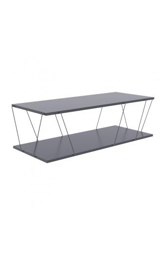 Tραπέζι σαλονιού Tars pakoworld γκρι-μαύρο 120x48x30εκ