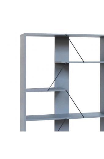 Βιβλιοθήκη Tars pakoworld γκρι-μαύρο 84x25.5x154.5εκ
