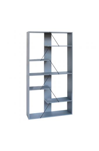 Βιβλιοθήκη Tars pakoworld γκρι-μαύρο 84x25.5x154.5εκ