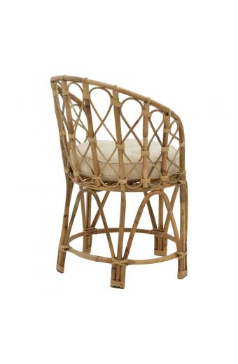 Πολυθρόνα Rostan Inart φυσικό rattan με μαξιλάρι 60x46x80εκ
