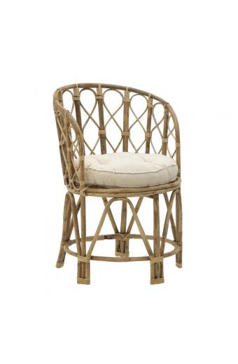 Πολυθρόνα Rostan Inart φυσικό rattan με μαξιλάρι 60x46x80εκ