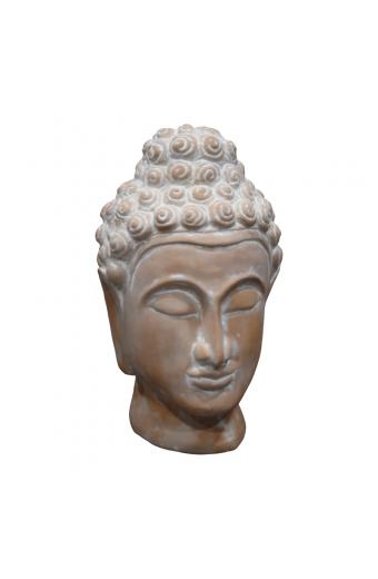 Επιτραπέζιο διακοσμητικό βούδας Rolia Inart γκρι terracotta 16x16x28εκ