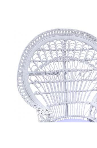 Πολυθρόνα Dorothy Inart με λευκό μαξιλάρι-λευκό rattan 115x57x150εκ