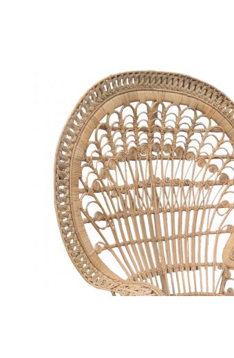 Πολυθρόνα Dorothy Inart με μπεζ μαξιλάρι-φυσικό rattan 115x57x150εκ