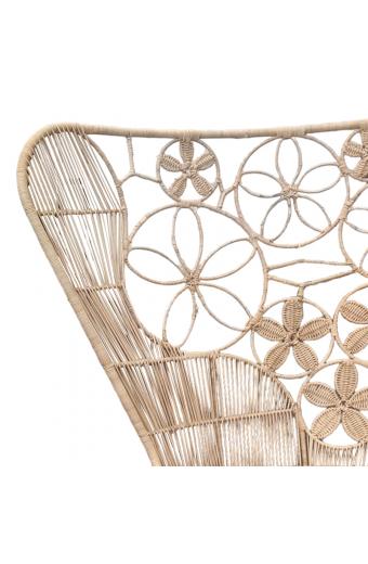 Πολυθρόνα Jake Inart με μπεζ μαξιλάρι-φυσικό rattan 110x82x145εκ