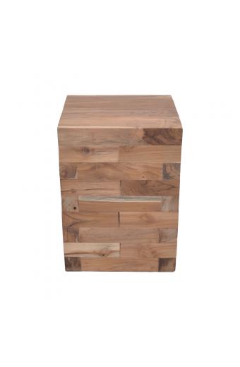 Βοηθητικό τραπέζι Werzy Inart φυσικό μασίφ ξύλο teak 35x35x49εκ