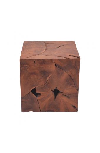 Σκαμπό Boxy Inart φυσικό μασίφ ξύλο teak 40x40x40εκ