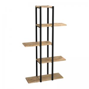 Επιδαπέδια ραφιέρα Ploko pakoworld oak-μαύρο μελαμίνης 60x24x110εκ