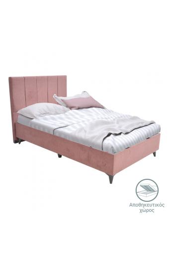 Κρεβάτι μονό Dreamland pakoworld με αποθηκευτικό χώρο σάπιο μήλο ύφασμα 120x200εκ