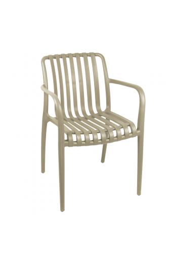 Πολυθρόνα Zoi pakoworld pp σε cappucino απόχρωση 58.5x54x80εκ