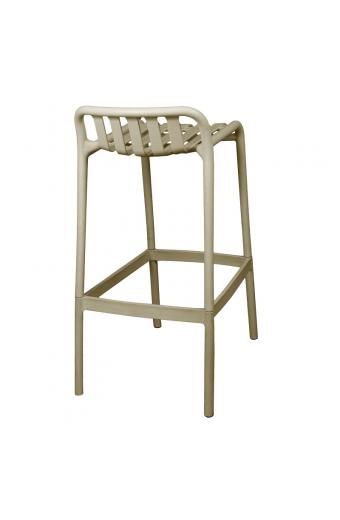 Σκαμπό μπαρ Zoi pakoworld pp σε απόχρωση cappucino 36x56x87εκ