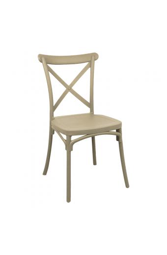 Καρέκλα Crossie pakoworld pp σε απόχρωση cappucino 38x46.5x82εκ