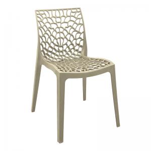 Καρέκλα στοιβαζόμενη Hush pakoworld pp σε cappuccino απόχρωση 50x57x81εκ